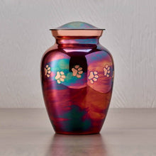 Classic Raku Paw Print Band Pet Large Cremation Urn - Funeral.com, Inc.