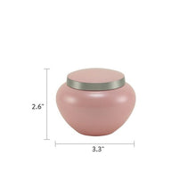 Classic Round Pink Pewter Accents Extra Small Pet Cremation Urn - Funeral.com, Inc.