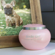 Classic Round Pink Pewter Accents Large Pet Cremation Urn - Funeral.com, Inc.