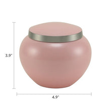 Classic Round Pink Pewter Accents Medium Pet Cremation Urn - Funeral.com, Inc.