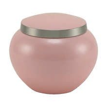 Classic Round Pink Pewter Accents Medium Pet Cremation Urn - Funeral.com, Inc.