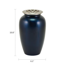 Classic Sunray Lid Blue Frost Scattering Adult Cremation Urn - Funeral.com, Inc.