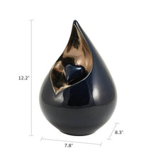 Cobalt Teardrop Heart Ceramic Adult Cremation Urn - Funeral.com, Inc.