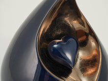 Cobalt Teardrop Heart Ceramic Adult Cremation Urn - Funeral.com, Inc.