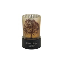 Cream Glass Keepsake Urn with Candle Holder and Tree of Life Design - Funeral.com, Inc.