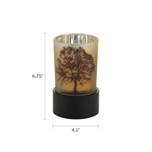 Cream Glass Keepsake Urn with Candle Holder and Tree of Life Design - Funeral.com, Inc.