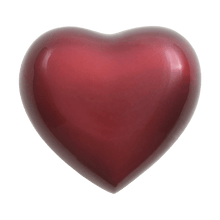 Crimson Glossy Heart Small Pet Cremation Urn - Funeral.com, Inc.