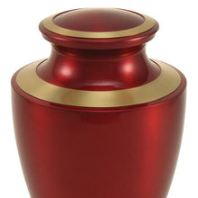 Crimson & Gold Brass High Gloss Metallic Adult Cremation Urn - Funeral.com, Inc.
