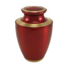Crimson & Gold Brass High Gloss Metallic Adult Cremation Urn - Funeral.com, Inc.