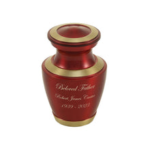 Crimson & Gold Brass High Gloss Metallic Keepsake Urn - Funeral.com, Inc.