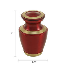 Crimson & Gold Brass High Gloss Metallic Keepsake Urn - Funeral.com, Inc.