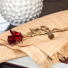 Crimson Rose with Bronze Stem Keepsake Urn - Funeral.com, Inc.