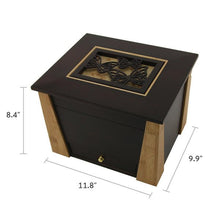 Dark Cherry Bamboo Adult Cremation Urn with Butterfly Design - Funeral.com, Inc.