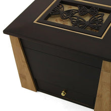 Dark Cherry Bamboo Adult Cremation Urn with Butterfly Design - Funeral.com, Inc.