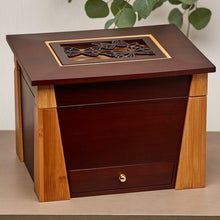 Dark Cherry Bamboo Adult Cremation Urn with Butterfly Design - Funeral.com, Inc.