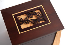Dark Cherry Bamboo Adult Cremation Urn with Butterfly Design - Funeral.com, Inc.