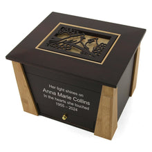 Dark Cherry Bamboo Adult Cremation Urn with Cardinal Design - Funeral.com, Inc.