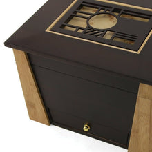 Dark Cherry Bamboo Adult Cremation Urn with Geometric Design - Funeral.com, Inc.