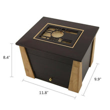 Dark Cherry Bamboo Adult Cremation Urn with Geometric Design - Funeral.com, Inc.