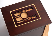 Dark Cherry Bamboo Adult Cremation Urn with Geometric Design - Funeral.com, Inc.
