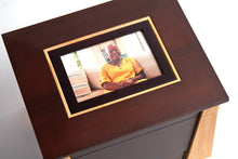Dark Cherry Bamboo Adult Cremation Urn with Photo Frame - Funeral.com, Inc.