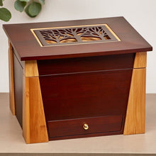 Dark Cherry Bamboo Adult Cremation Urn with Tree Design - Funeral.com, Inc.