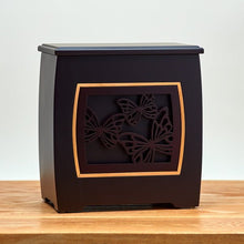 Dark Cherry MDF Bamboo Framed Butterfly Adult Cremation Urn - Funeral.com, Inc.