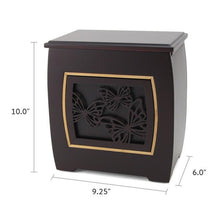 Dark Cherry MDF Bamboo Framed Butterfly Adult Cremation Urn - Funeral.com, Inc.