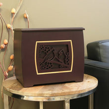 Dark Cherry MDF Bamboo Framed Cardinal Extra Large Cremation Urn - Funeral.com, Inc.