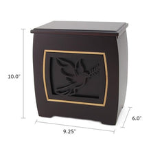Dark Cherry MDF Bamboo Framed Dove Adult Cremation Urn - Funeral.com, Inc.