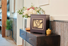 Dark Cherry MDF Bamboo Framed Dove Adult Cremation Urn - Funeral.com, Inc.
