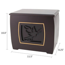 Dark Cherry MDF Bamboo Framed Dove Extra Large Cremation Urn - Funeral.com, Inc.