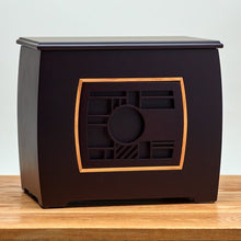 Dark Cherry MDF Bamboo Framed Geometric Extra Large Companion Urn - Funeral.com, Inc.