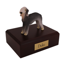 Dark Gray and Cream Bedlington Terrier, Standing Figurine Pet Cremation Urn - Funeral.com, Inc.