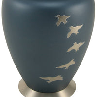 Zoomed design Aria Adult Doves in Flight Brass Urn Zoomed Image