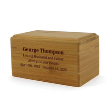Eco - friendly Bamboo Wood Box Small Cremation Urn - Funeral.com, Inc.