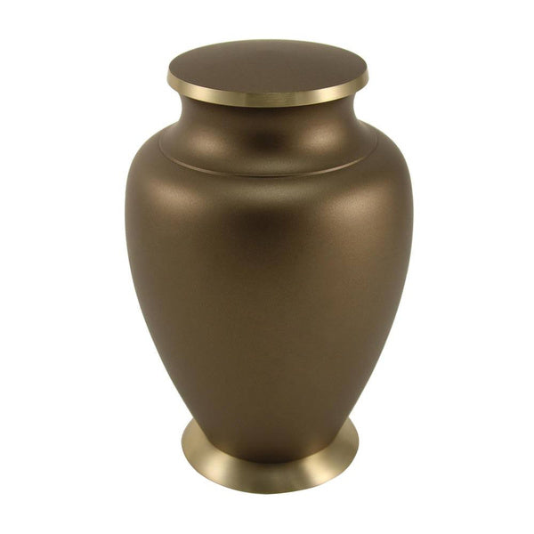 Aria Adult Umber Wheat Brass Urn - Back View