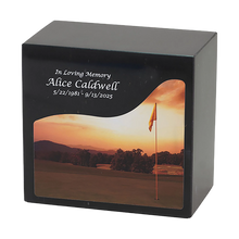 Fairway Golf Course Black Marble Adult Cremation Urn - Funeral.com, Inc.