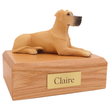 Fawn Great Dane, Ears Down Figurine Pet Cremation Urn - Funeral.com, Inc.