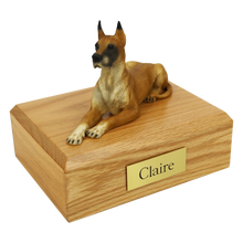 Fawn Great Dane, Lying Down Figurine Pet Cremation Urn - Funeral.com, Inc.