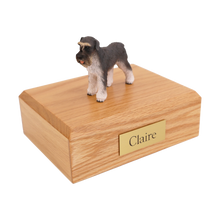 Female Gray Schnauzer, Ears Down Standing Figurine Pet Cremation Urn - Funeral.com, Inc.
