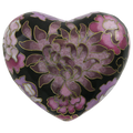 Floral Blush Cloisonné Heart Keepsake Urn