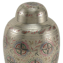 Floral Lattice Brass Adult Cremation Urn - Funeral.com, Inc.