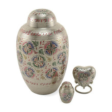Floral Lattice Brass Adult Cremation Urn - Funeral.com, Inc.