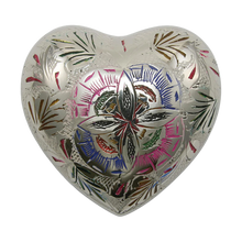 Floral Lattice Brass Heart Keepsake Urn - Funeral.com, Inc.