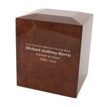 Geometric Amber with Divider Companion Urn - Funeral.com, Inc.