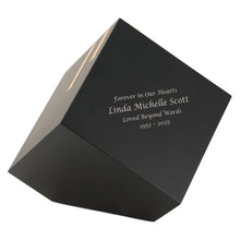 Geometric Bamboo Matte Black Adult Cremation Urn - Funeral.com, Inc.
