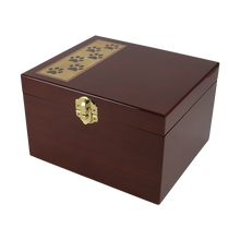 Gloss Walnut Paw Print Inlay MDF Extra Large Pet Memory Chest - Funeral.com, Inc.