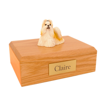 Gold and White Doll Face Shih Tzu, Standing Figurine Pet Cremation Urn - Funeral.com, Inc.