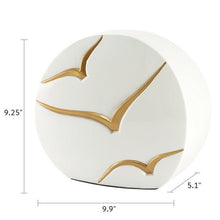 Gold Bird Textured Glossy White Ceramic Adult Cremation Urn - Funeral.com, Inc.